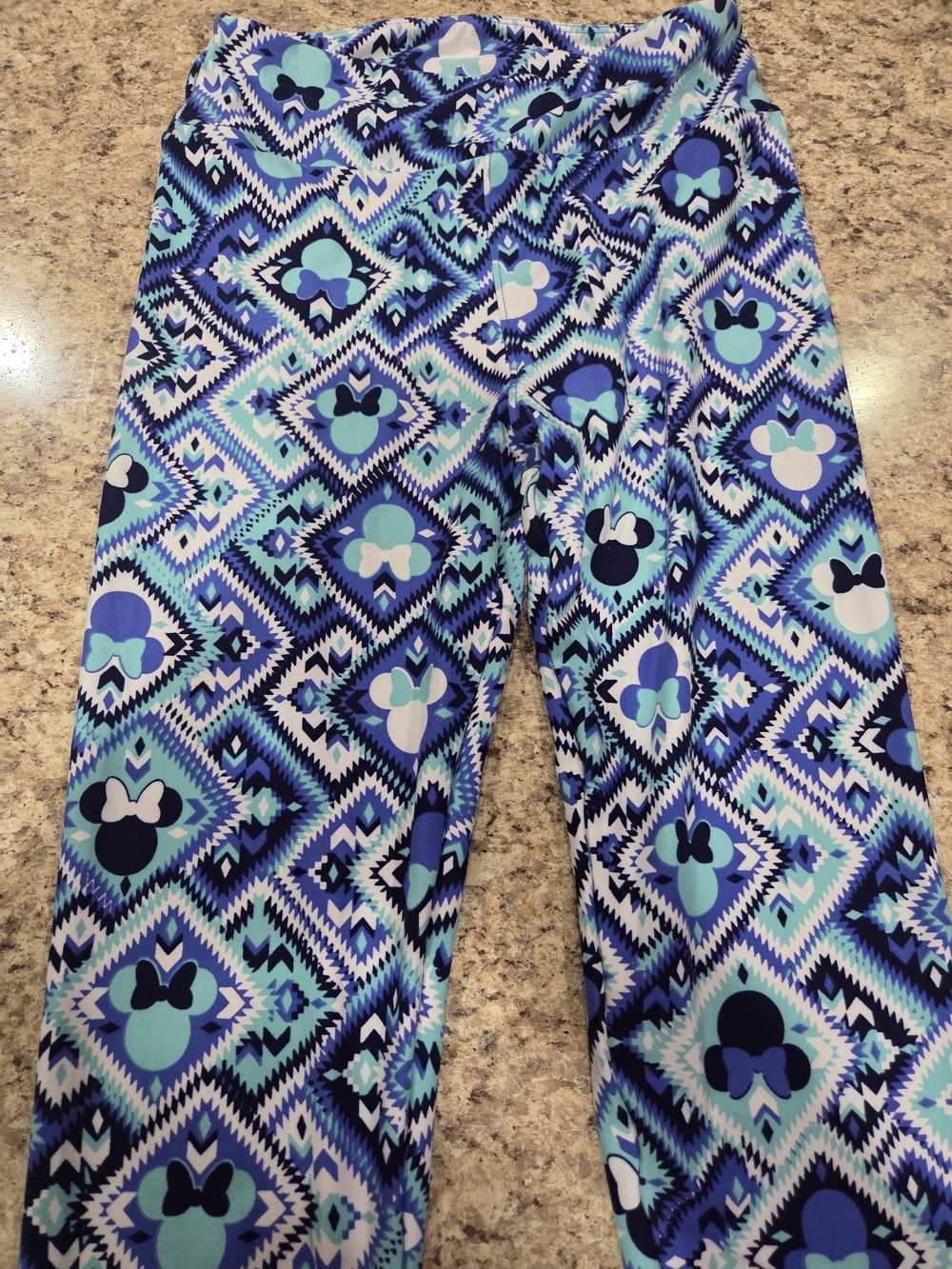 Blue Patterned Disney Minnie Mouse LULAROE LEGGINGS One Size Like New!!